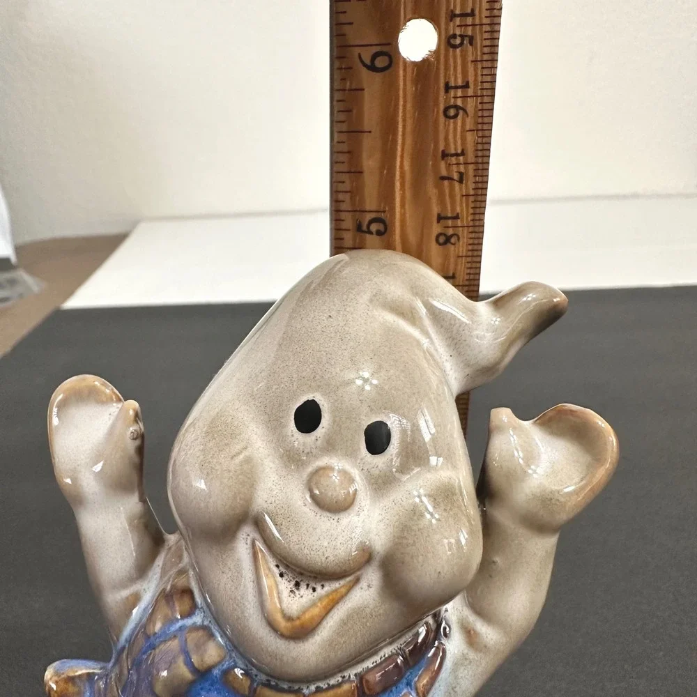 Ceramic Ghost on Pumpkin Shelf Sitter Halloween Decor Orange White Fabric‎ Legs